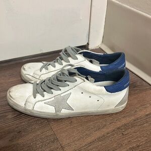 Golden Goose Super Star Gray and Blue Croc